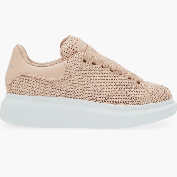 NIB $850 Alexander McQueen Oversize Raffia Sneaker in ROSE GOLD - 11.5US/41.5EU! - Picture 3 of 6